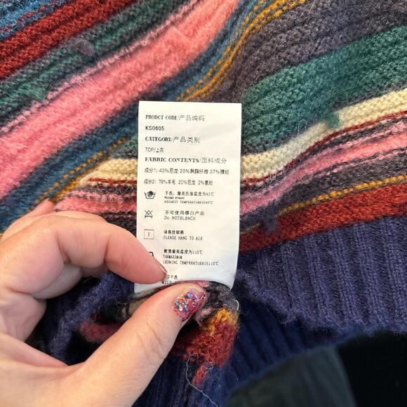 Multi coloured striped cropped cardigan 20 - Picture 5 of 5